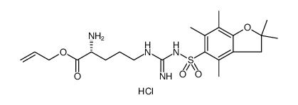 D-Ornithine, N5-[[[(2,3-dihydro-2,2,4,6,7-pentamethyl-5-benzofuranyl)sulfonyl]amino]iminomethyl]-, 2-propen-1-yl ester, hydrochloride结构式