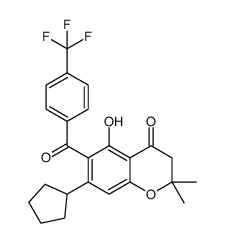 7-Cyclopentyl-5-hydroxy-2,2-dimethyl-6-(4-(trifluoromethyl)benzoyl)chroman-4-one Structure