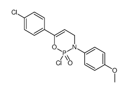 2-Chloro-6-(4-chlorophenyl)-3-(4-methoxyphenyl)-3,4-dihydro-2H-1,3,2-o xazaphosphinine 2-oxide结构式