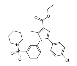 ethyl 5-(4-chlorophenyl)-2-methyl-1-[3-(piperidin-1-ylsulfonyl)phenyl]-1H-pyrrole-3-carboxylate Structure