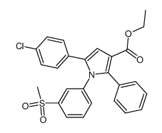 5-(4-chloro-phenyl)-1-(3-methanesulfonyl-phenyl)-2-phenyl-1H-pyrrole-3-carboxylic acid ethyl ester结构式