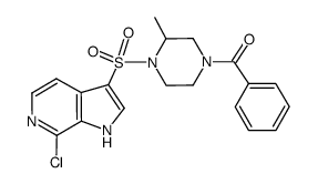 (+/-)-[4-(7-chloro-1H-pyrrolo[2,3-c]pyridine-3-sulfonyl)-3-methylpiperazin-1-yl]phenylmethanone Structure