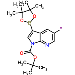 TERT-BUTYL 5-FLUORO-3-(4,4,5,5-TETRAMETHYL-1,3,2-DIOXABOROLAN-2-YL)-1H-PYRROLO[2,3-B]PYRIDINE-1-CARBOXYLATE picture