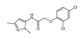 2-(2,4-dichlorophenoxy)-N-(2,5-dimethylpyrazol-3-yl)acetamide结构式
