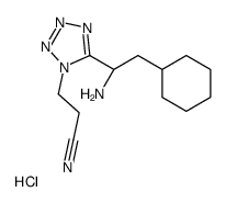 3-{5-[(1S)-1-Amino-2-cyclohexylethyl]-1H-tetrazol-1-yl}propanenit rile hydrochloride (1:1) Structure