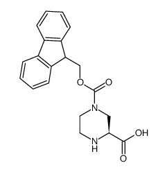 piperazine-1,3(R)-dicarboxylic acid-1-(9H-fluoren-9-ylmethyl) ester结构式