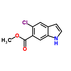 5-氯-1H-吲哚-6-羧酸甲酯结构式