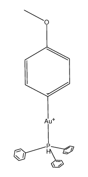 p-methoxyphenyl(triphenylphosphine)gold(I)结构式