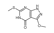 3-methoxy-6-methylthio-1H-pyrazolo[3,4-d]pyrimidin-4(5H)-one结构式