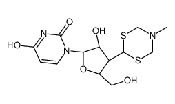 1-[(2R,3S,4S,5S)-3-hydroxy-5-(hydroxymethyl)-4-(5-methyl-1,3,5-dithiazinan-2-yl)oxolan-2-yl]pyrimidine-2,4-dione结构式