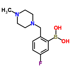 (5-fluoro-2-((4-methylpiperazin-1-yl)methyl)phenyl)boronic acid Structure