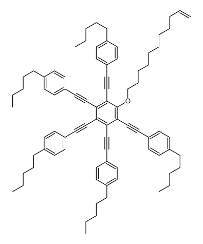 1,2,3,4,5-pentakis[2-(4-pentylphenyl)ethynyl]-6-undec-10-enoxybenzene Structure
