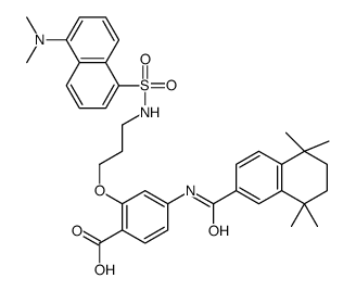 2-(3-(5-dimethylaminonaphthalene-1-sulfonyl)aminopropyl-1-oxyl)-4-((5,6,7,8-tetrahydro-5,5,8,8-tetramethyl-2-naphthalenyl)carboxamido)benzoic acid结构式