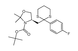 tert-butyl (R)-4-((2-(4-fluorophenyl)-1,3-dithian-2-yl)methyl)-2,2-dimethyloxazolidine-3-carboxylate Structure