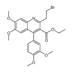 2-(2-bromoethyl)-6,7-dimethoxy-4-(3,4-dimethoxyphenyl)quinoline-3-carboxylic acid ethyl ester Structure