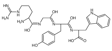 (2S)-2-[[(2S)-2-[[2-[[(2S)-2-amino-5-(diaminomethylideneamino)pentanoyl]amino]acetyl]amino]-3-(4-hydroxyphenyl)propanoyl]amino]-3-(1H-indol-3-yl)propanoic acid结构式