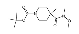 tert-butyl 4-(methoxy(methyl)carbamoyl)-4-methylpiperidine-1-carboxylate结构式