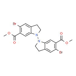 6,6'-dimethyl 5,5'-dibromo-2H,2'H,3H,3'H-[1,1'-biindole]-6,6'-dicarboxylate Structure