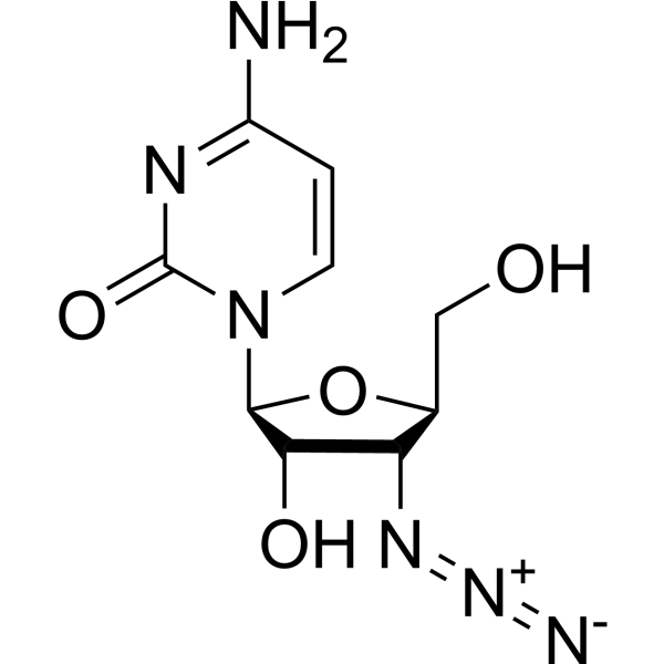 3’-Azido-3’-deoxy-beta-L-cytidine Structure