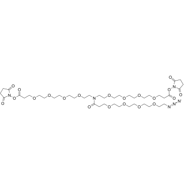 N-(Azido-PEG4)-N-bis(PEG4-NHS ester) structure