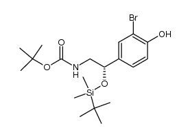(S)-tert-butyl (2-(3-bromo-4-hydroxyphenyl)-2-((tert-butyldimethylsilyl)oxy)ethyl)carbamate Structure