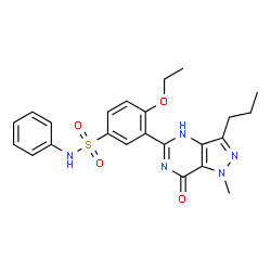 4-ethoxy-3-(1-methyl-7-oxo-3-propyl-6,7-dihydro-1H-pyrazolo[4,3-d]pyrimidin-5-yl)-N-phenylbenzenesulfonamide结构式