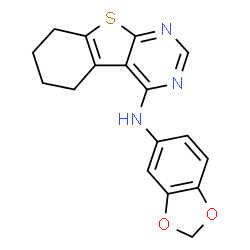 N-(benzo[d][1,3]dioxol-5-yl)-5,6,7,8-tetrahydrobenzo[4,5]thieno[2,3-d]pyrimidin-4-amine结构式