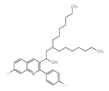 1-[7-chloro-2-(4-chlorophenyl)quinolin-3-yl]-2-(diheptylamino)ethanol structure