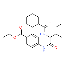 Benzoic acid, 4-[[2-[(cyclohexylcarbonyl)amino]-3-methyl-1-oxopentyl]amino]-, ethyl ester (9CI) Structure