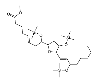 8-[Tetrahydro-4-[(trimethylsilyl)oxy]-5-[3-[(trimethylsilyl)oxy]-1-octenyl]furan-2-yl]-8-[(trimethylsilyl)oxy]-5-octenoic acid methyl ester结构式