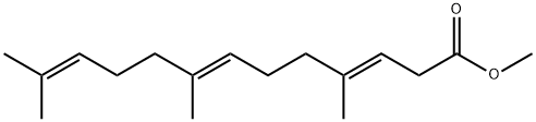 (3E,7E)-4,8,12-Trimethyl-3,7,11-tridecatrienoic acid methyl ester结构式