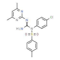2-{[{4-chloro[(4-methylphenyl)sulfonyl]anilino}(imino)methyl]amino}-4,6-dimethylpyrimidine structure