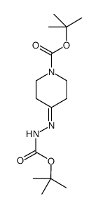 4-(tert-Butoxycarbonyl-hydrazono)-piperidine-1-carboxylic acid tert-butyl ester结构式