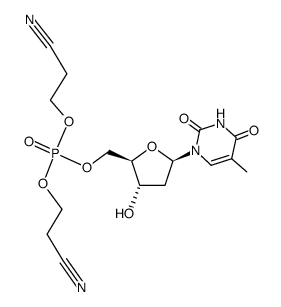 thymidine-5'-(bis-2-cyanoethyl)-phosphate结构式