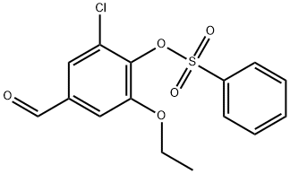 2-chloro-6-ethoxy-4-formylphenyl benzenesulfonate结构式