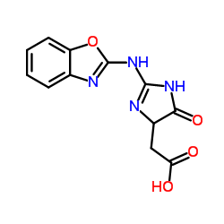 1H-Imidazole-5-acetic acid, 2-(2-benzoxazolylamino)-4,5-dihydro-4-oxo-结构式