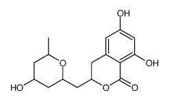 (3R)-3,4-Dihydro-6,8-dihydroxy-3-[[(2R,6S)-tetrahydro-4-hydroxy-6-methyl-2H-pyran-2-yl]methyl]-1H-2-benzopyran-1-one structure