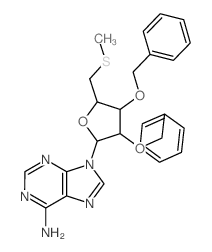 9-[5-(methylsulfanylmethyl)-3,4-bis(phenylmethoxy)oxolan-2-yl]purin-6-amine结构式