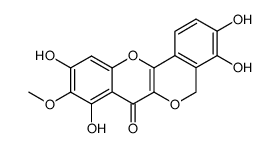 3,4,8,10-tetrahydroxy-9-methoxy-5H-isochromeno[4,3-b]chromen-7-one结构式