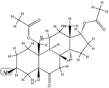 17α,19-Bis(acetyloxy)-3β-fluoro-5-hydroxy-5β-androstan-6-one结构式