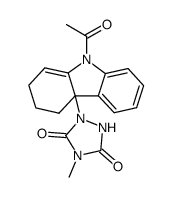 1-(9-acetyl-2,3,4,9-tetrahydro-4aH-carbazol-4a-yl)-4-methyl-1,2,4-triazolidine-3,5-dione Structure