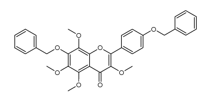 7-benzyloxy-2-(4-benzyloxy-phenyl)-3,5,6,8-tetramethoxy-chromen-4-one结构式