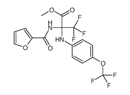 methyl 3,3,3-trifluoro-2-(furan-2-carbonylamino)-2-[4-(trifluoromethoxy)anilino]propanoate结构式