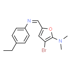 2-Furanamine,3-bromo-5-[[(4-ethylphenyl)imino]methyl]-N,N-dimethyl-结构式