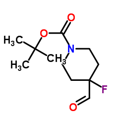 1-BOC-4-氟-4-哌啶甲醛结构式