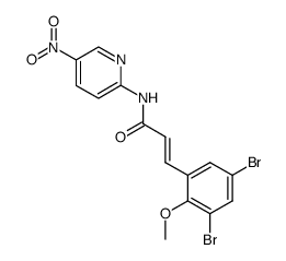 3-(3,5-dibromo-2-methoxy-phenyl)-N-(5-nitro-pyridin-2-yl)-acrylamide结构式