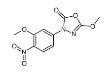 5-methoxy-3-(3-methoxy-4-nitrophenyl)-1,3,4-oxadiazol-2-one结构式