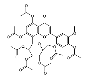 [(2R,3R,4R,5S,6S)-3,4,5-triacetyloxy-6-[5,7-diacetyloxy-2-(4-acetyloxy-3-methoxyphenyl)-4-oxochromen-8-yl]oxan-2-yl]methyl acetate结构式