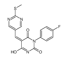 (5Z)-1-(4-fluorophenyl)-5-[(2-methylsulfanylpyrimidin-5-yl)methylidene]-1,3-diazinane-2,4,6-trione Structure