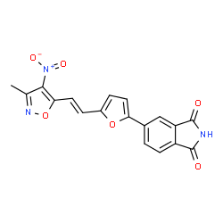 1H-Isoindole-1,3(2H)-dione,5-[5-[2-(3-methyl-4-nitro-5-isoxazolyl)ethenyl]-2-furanyl]- structure